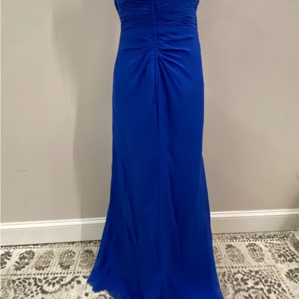 Elegant Blue Strapless Evening Gown - Picture 4 of 5
